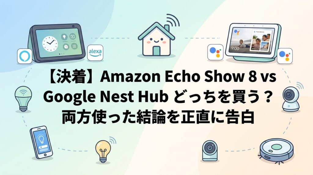 【決着】Amazon Echo Show 8 vs Google Nest Hub どっちを買う？両方使った結論を正直に告白