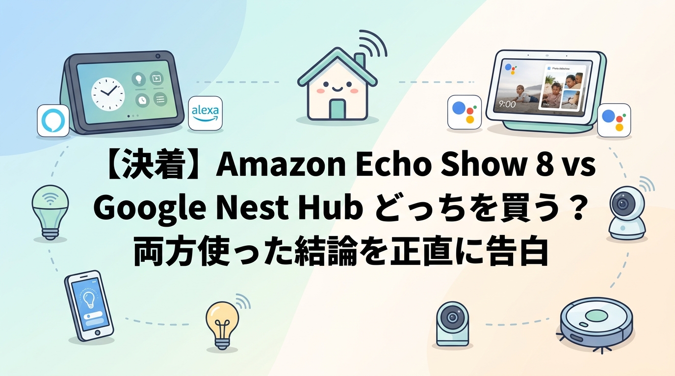 【決着】Amazon Echo Show 8 vs Google Nest Hub どっちを買う?両方使った結論を正直に告白