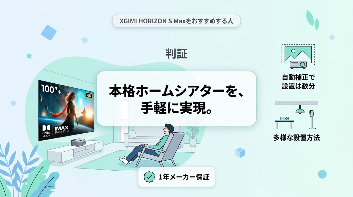 XGIMI HORIZON S Maxをおすすめする人・しない人