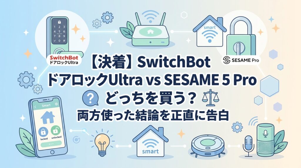 【決着】SwitchBot ドアロックUltra vs SESAME 5 Pro どっちを買う？両方使った結論を正直に告白
