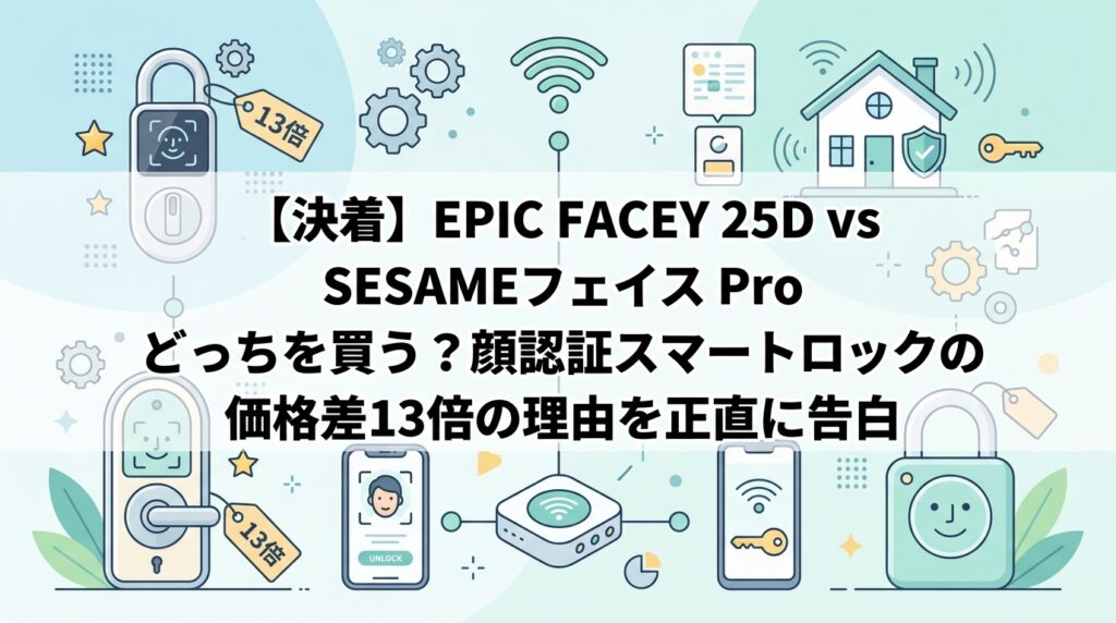 【決着】EPIC FACEY 25D vs SESAMEフェイス Pro どっちを買う？顔認証スマートロックの価格差13倍の理由を正直に告白