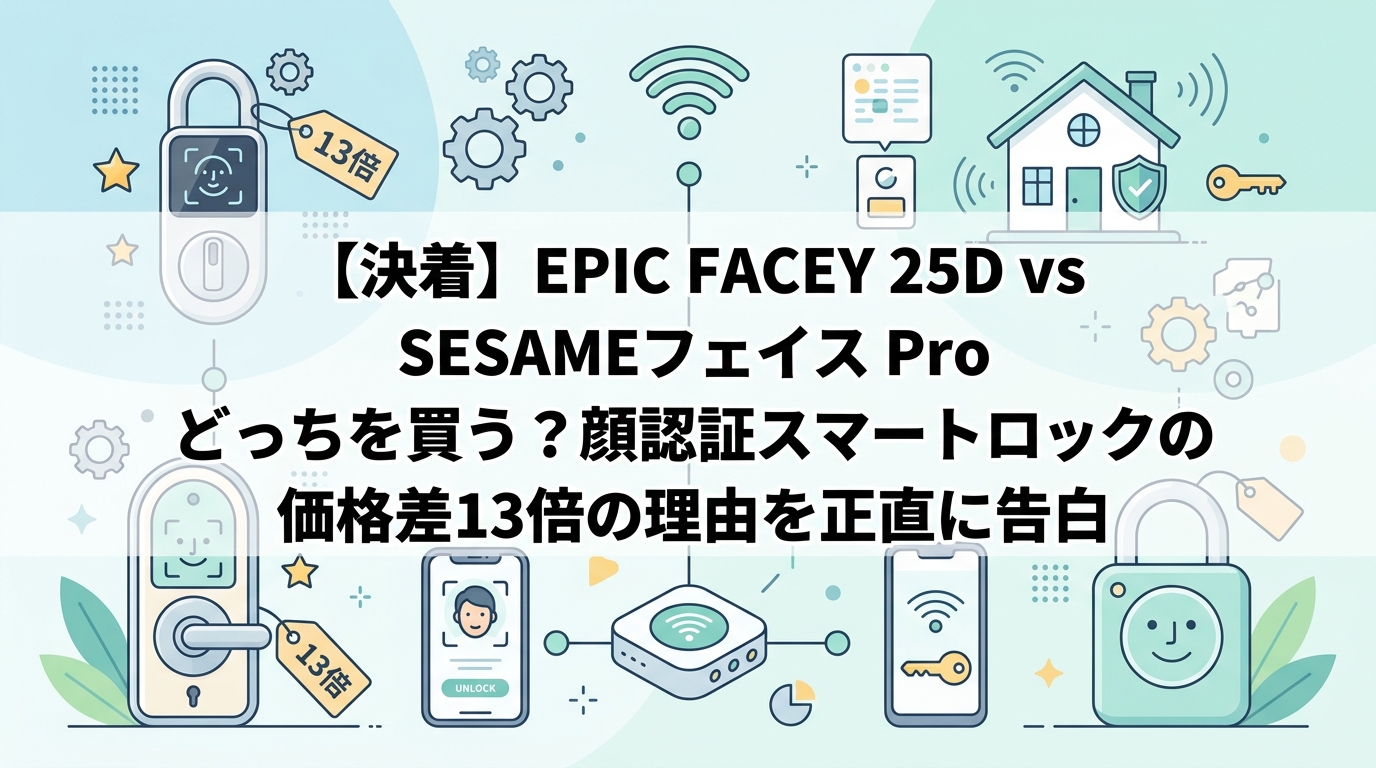 【決着】EPIC FACEY 25D vs SESAMEフェイス Pro どっちを買う？顔認証スマートロックの価格差13倍の理由を正直に告白