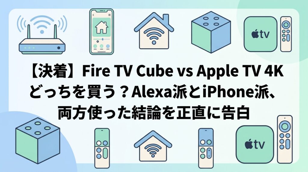 【決着】Fire TV Cube vs Apple TV 4K どっちを買う？Alexa派とiPhone派、両方使った結論を正直に告白