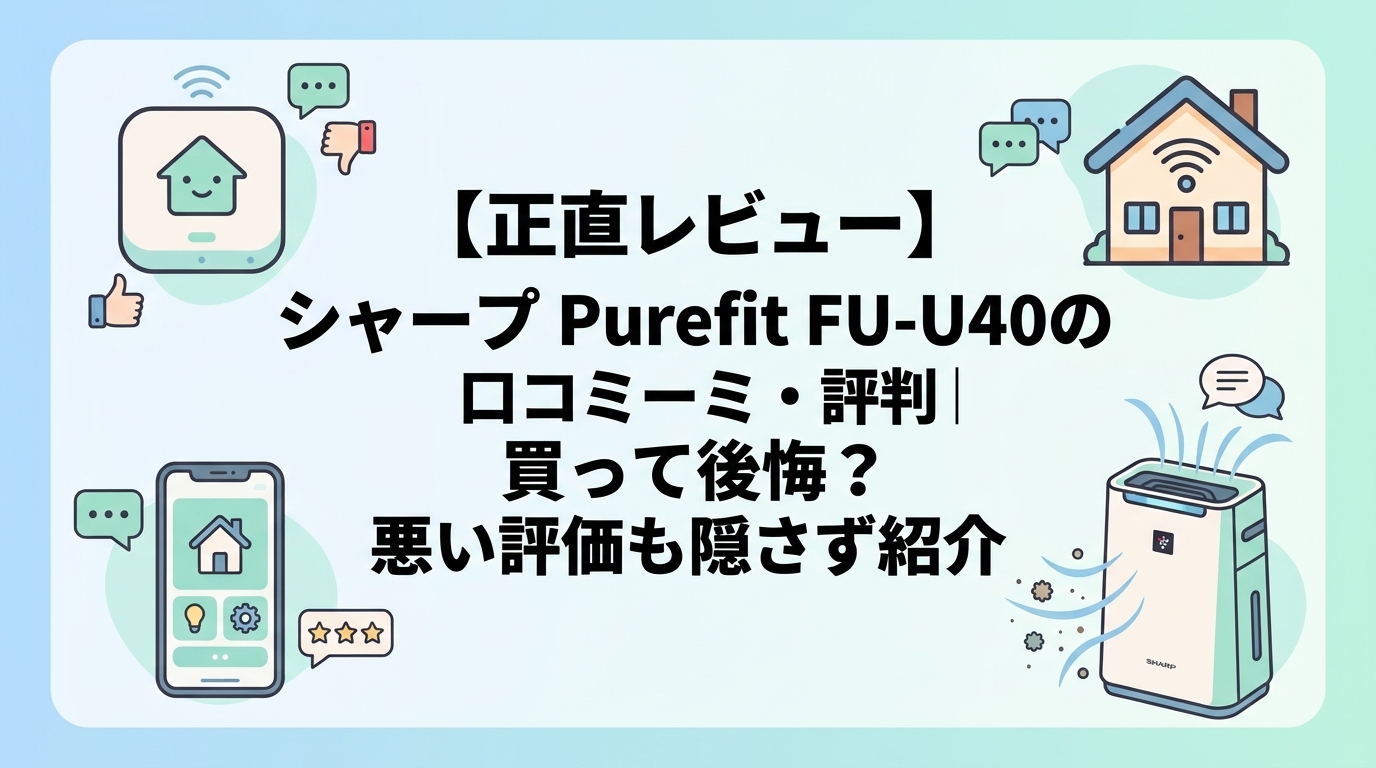 【正直レビュー】シャープ Purefit FU-U40の口コミ・評判｜買って後悔？悪い評価も隠さず紹介
