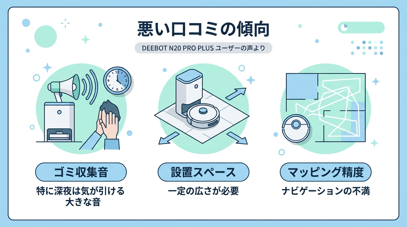 DEEBOT N20 PRO PLUSの悪い口コミ・評判
