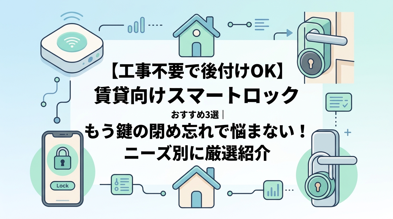 【工事不要で後付けOK】賃貸向けスマートロックおすすめ3選｜もう鍵の閉め忘れで悩まない！ニーズ別に厳選紹介