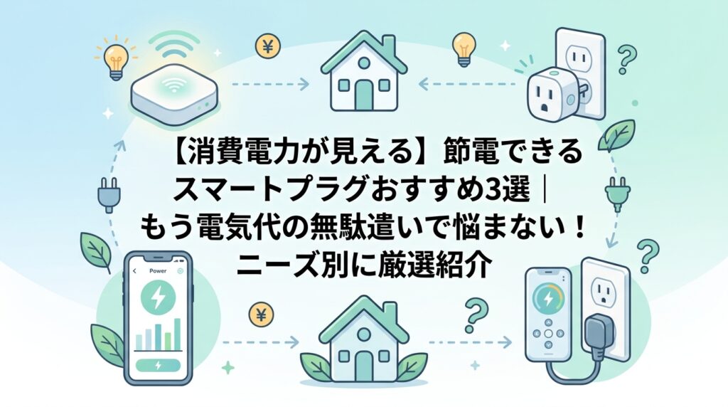 【消費電力が見える】節電できるスマートプラグおすすめ3選｜もう電気代の無駄遣いで悩まない！ニーズ別に厳選紹介