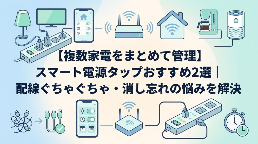【複数家電をまとめて管理】スマート電源タップおすすめ2選|配線ぐちゃぐちゃ・消し忘れの悩みを解決