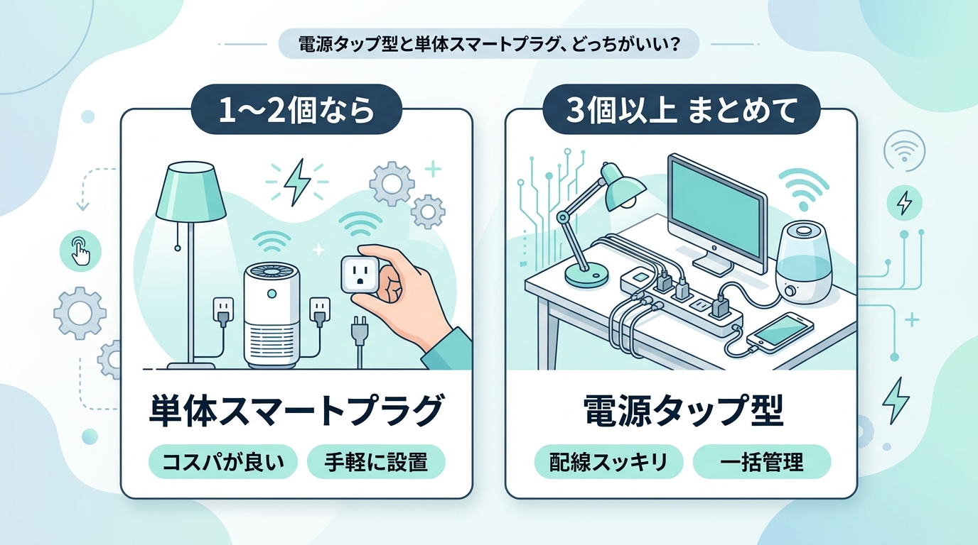 電源タップ型と単体スマートプラグ、どっちがいい？