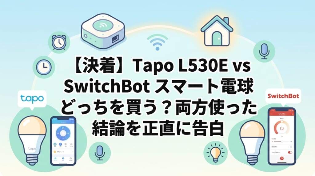 【決着】Tapo L530E vs SwitchBot スマート電球 どっちを買う?両方使った結論を正直に告白