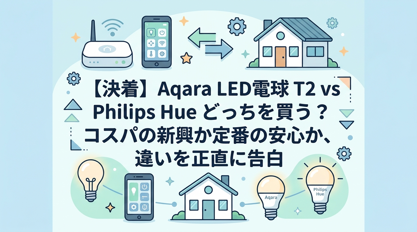 【決着】Aqara LED電球 T2 vs Philips Hue どっちを買う?コスパの新興か定番の安心か、違いを正直に告白
