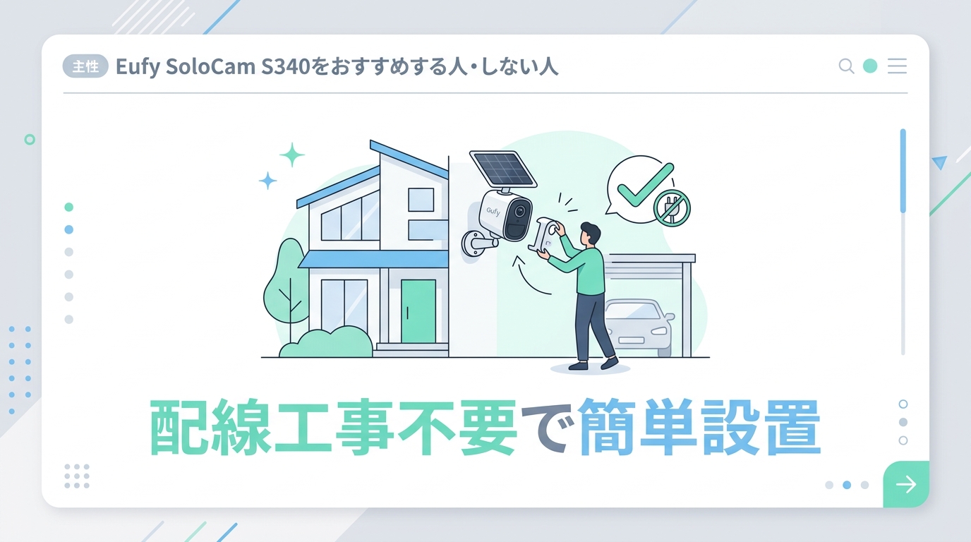 Eufy SoloCam S340をおすすめする人・しない人
